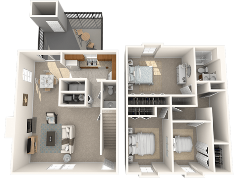Floor plan for 3 beds, 1.5 baths, 1200 sqft